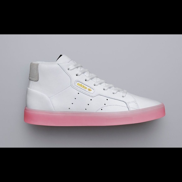 adidas sleek mid top pink bottoms